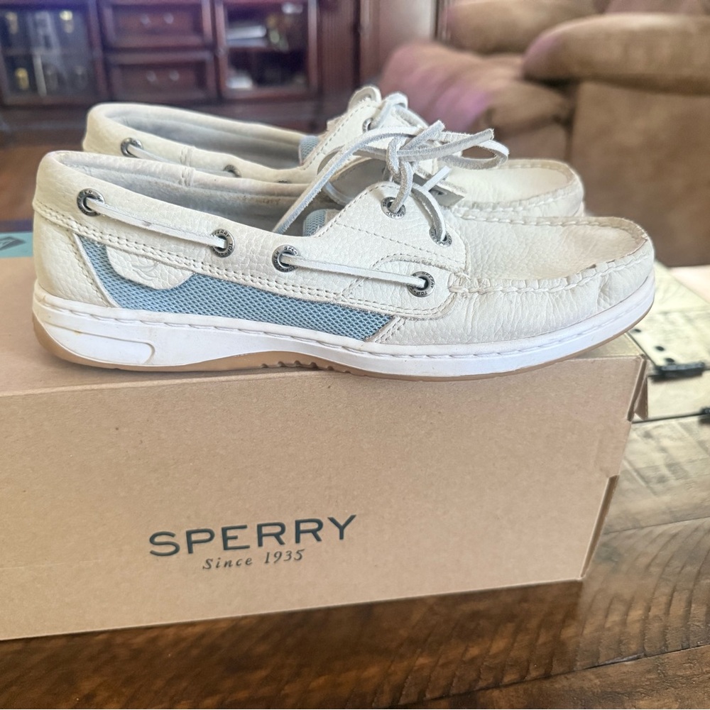 Sperry Off-White and Light Blue Casual Shoes